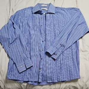 Michael Kors Men's Striped Blue Shirt